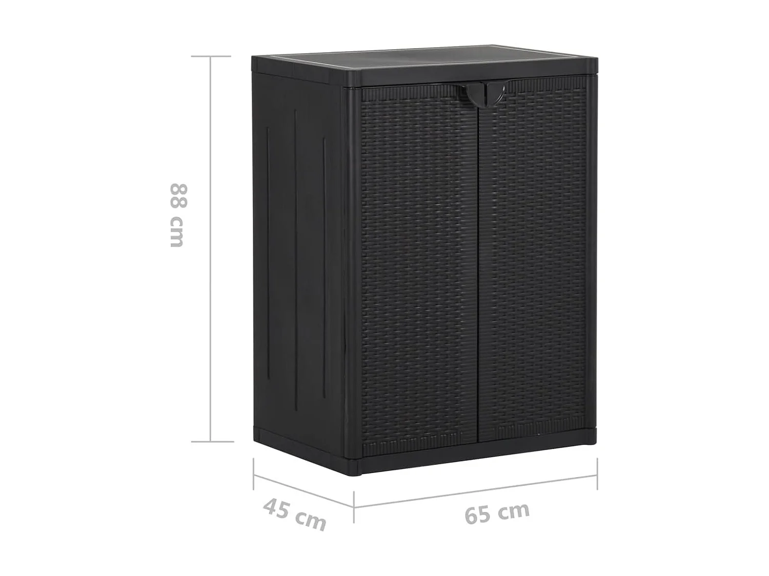 Armoire de rangement de jardin Noir 65x45x88 PP