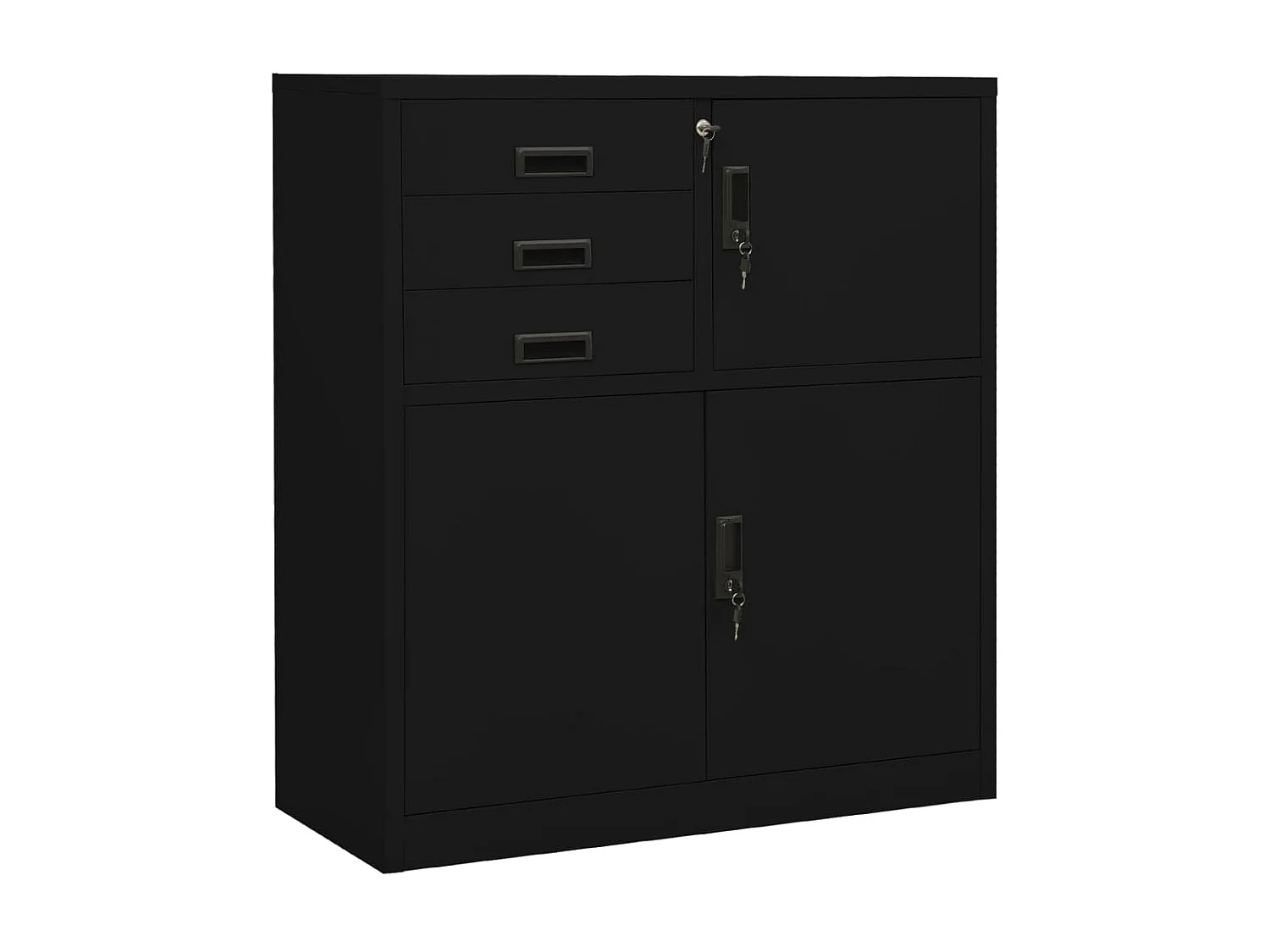 Armoire de bureau Noir 90x40x102 Acier 2