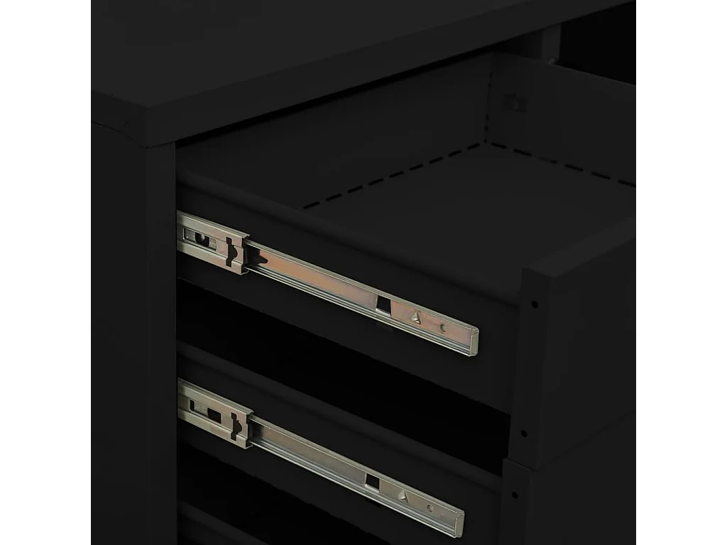 Armoire de bureau Noir 90x40x102 Acier 2