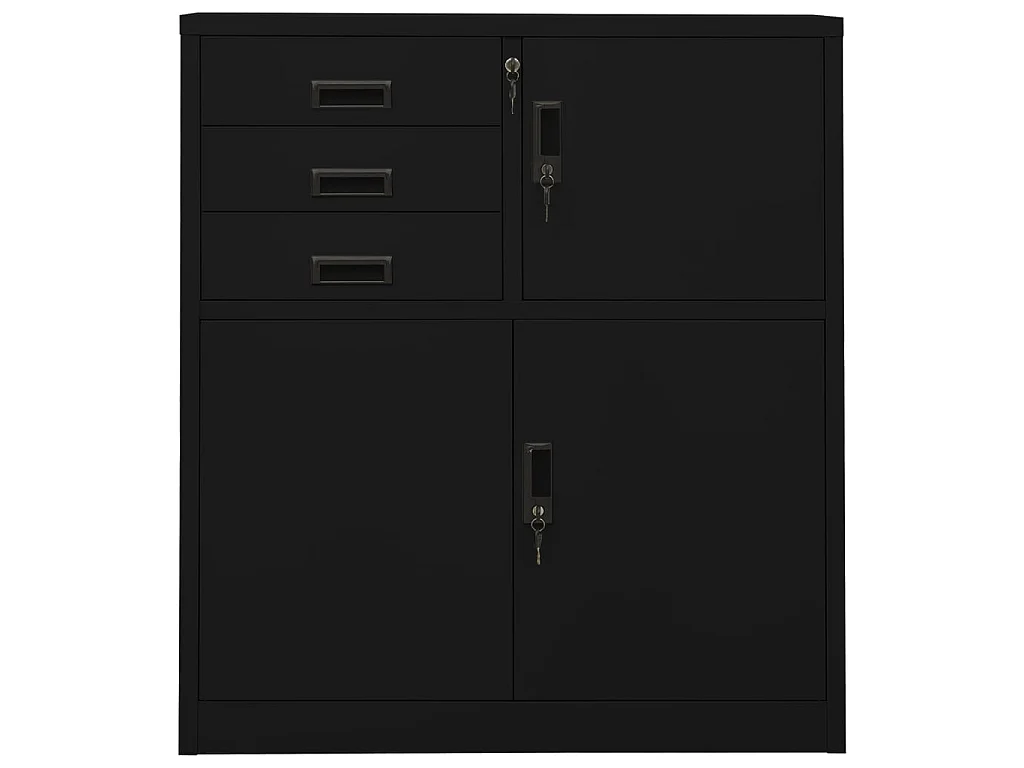 Armoire de bureau Noir 90x40x102 Acier 2