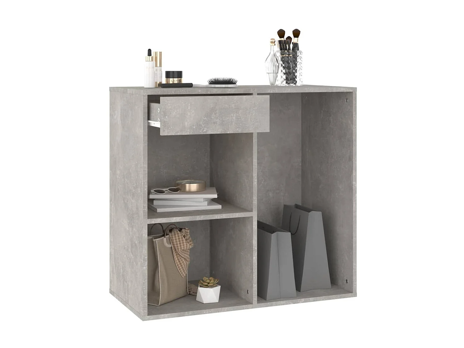 Armoire à cosmétiques Gris béton 80x40x75 Bois d'ingénierie
