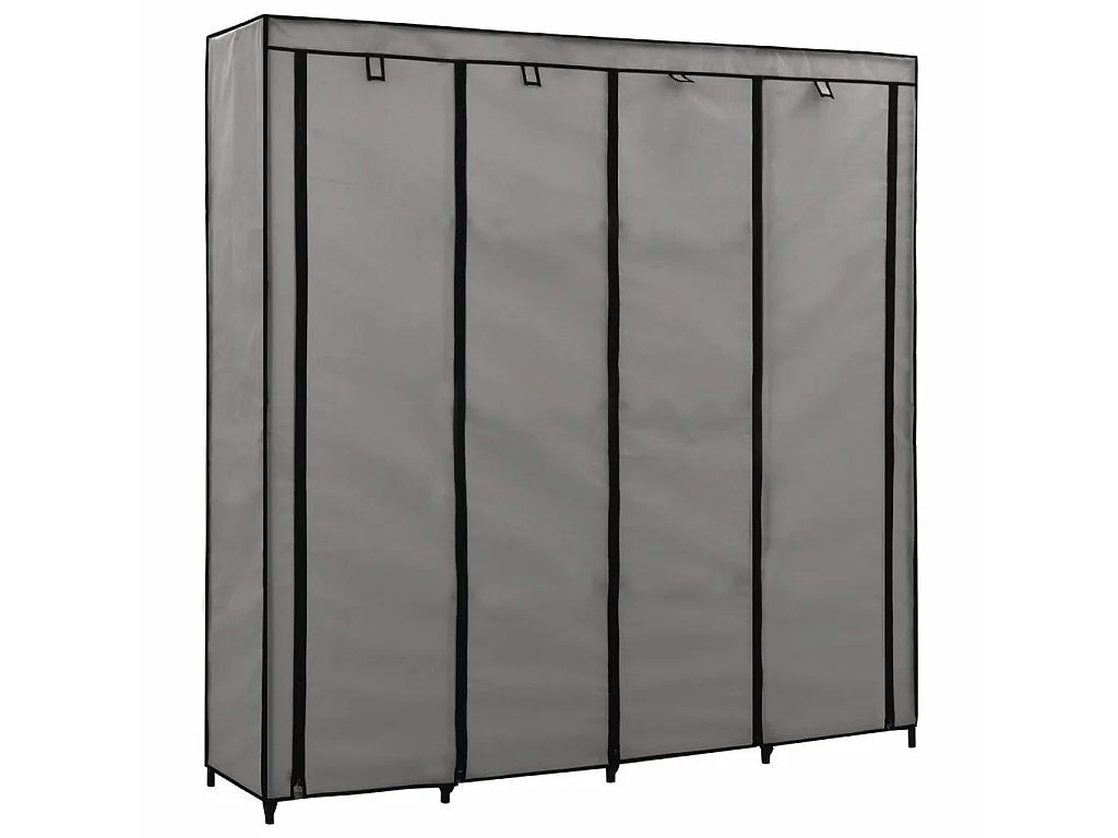 Garde-robe avec 4 compartiments Gris 175 x 45x170