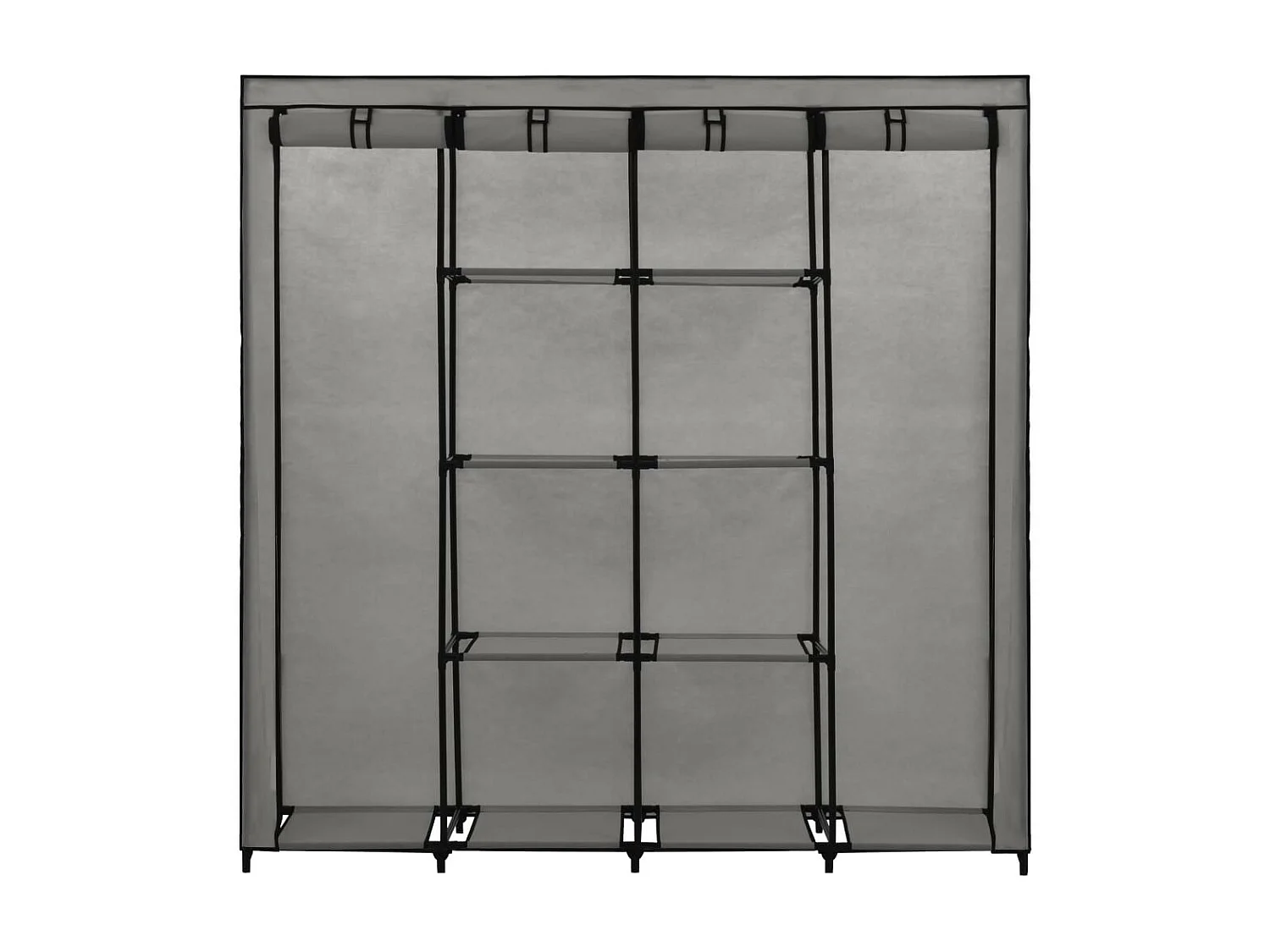 Garde-robe avec 4 compartiments Gris 175 x 45x170