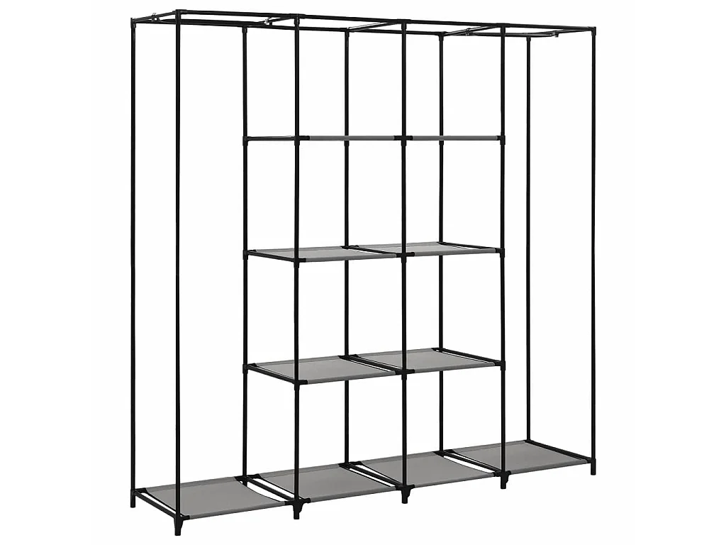Garde-robe avec 4 compartiments Gris 175 x 45x170