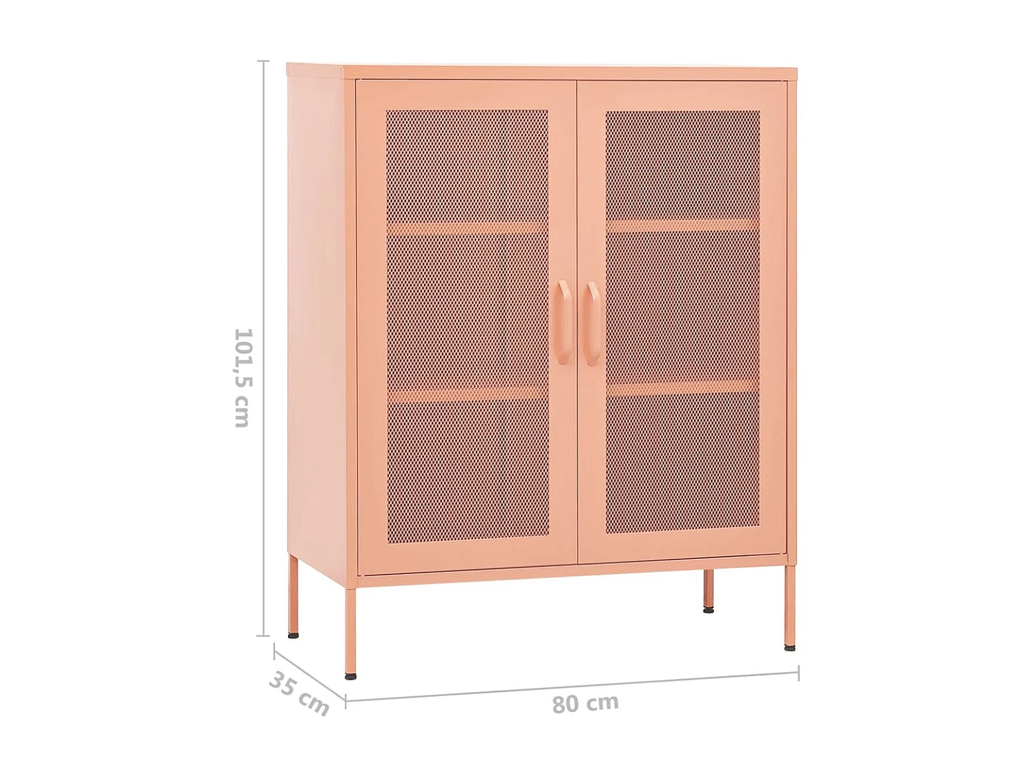 Armoire de rangement Rose 80x35x101,5 Acier 4