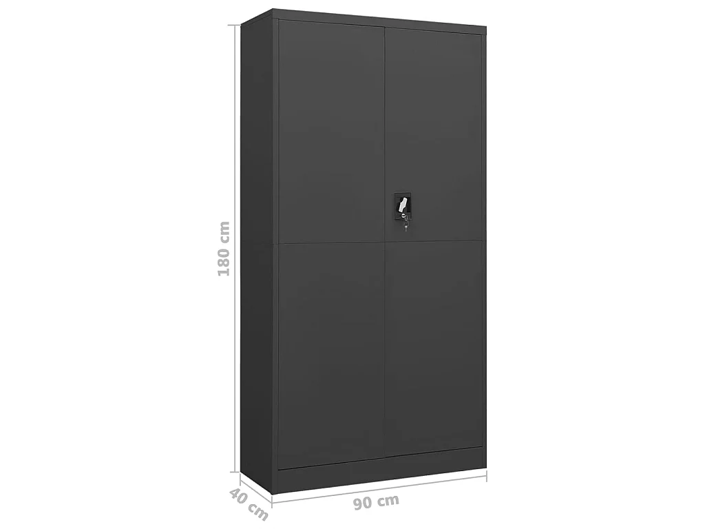 Armoire à casiers Anthracite 90x40x180 Acier