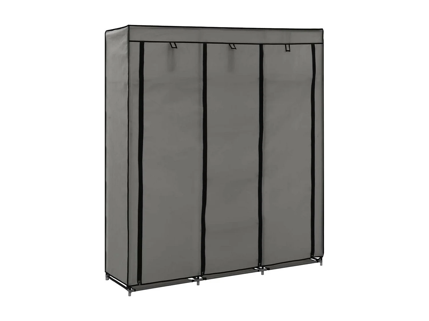 Armoire avec compartiments et barres Gris 150x45x175 Tissu