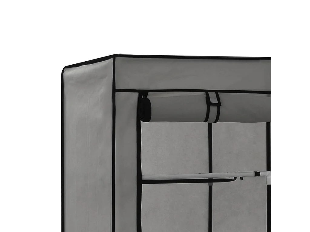 Armoire avec compartiments et barres Gris 150x45x175 Tissu