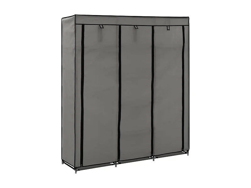 Armoire avec compartiments et barres Gris 150x45x175 Tissu