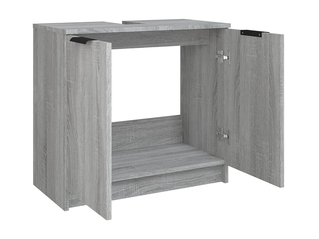 Armoire de bain Sonoma gris 64,5x33,5x59 Bois d'ingénierie