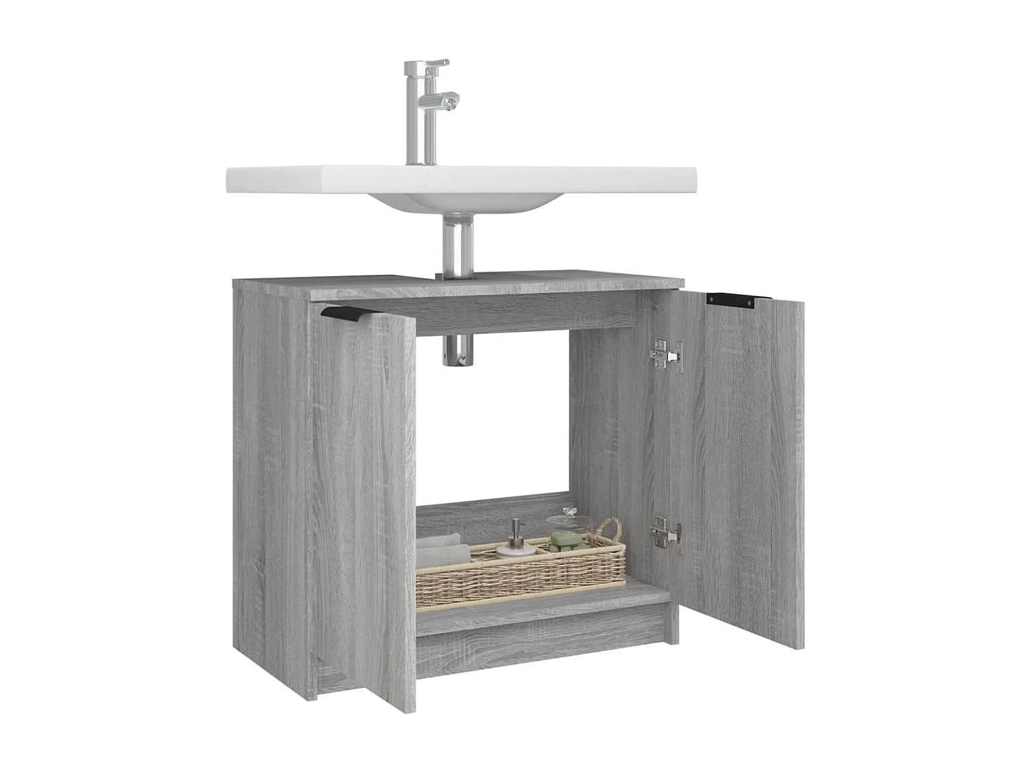 Armoire de bain Sonoma gris 64,5x33,5x59 Bois d'ingénierie