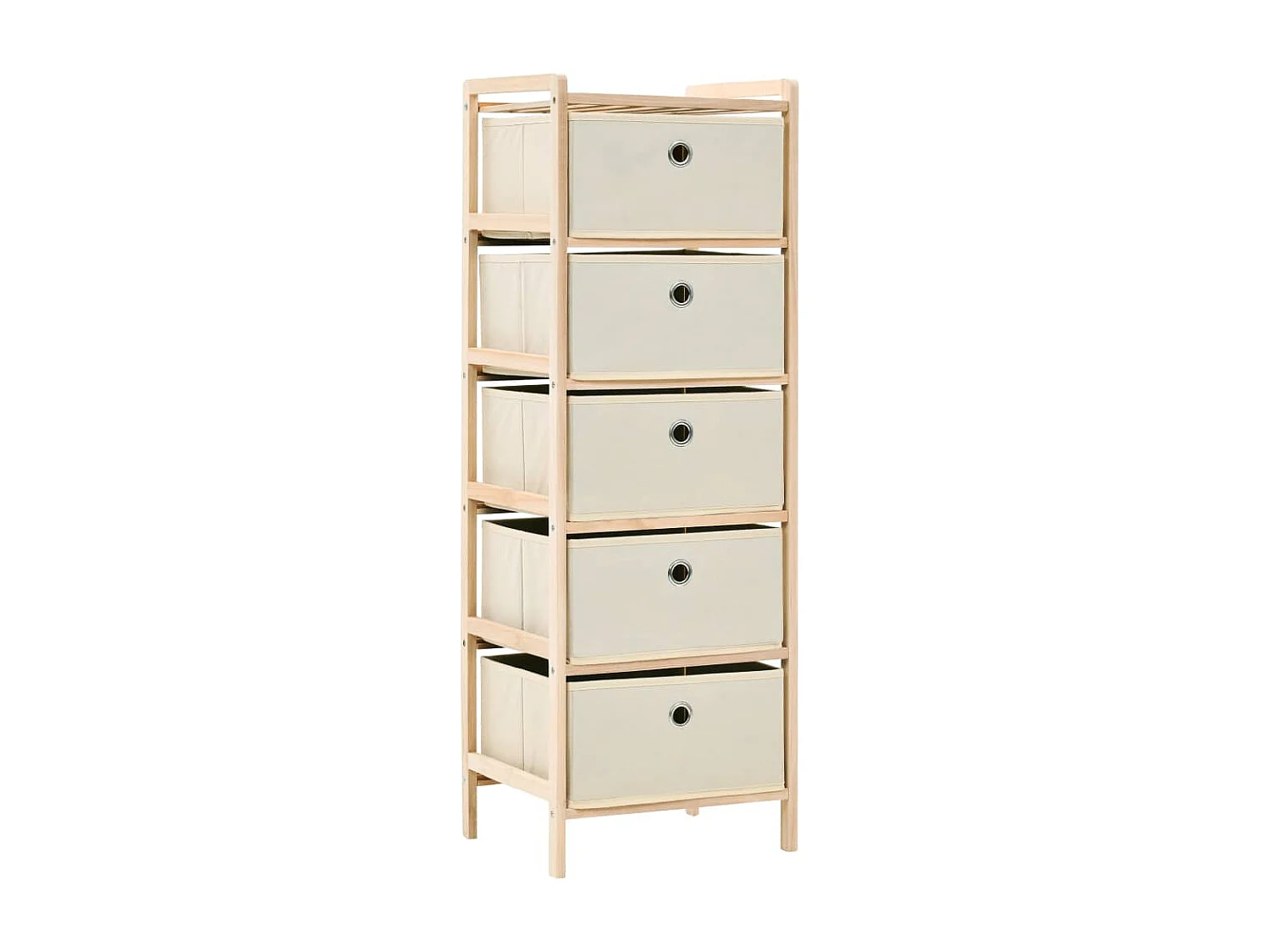 Étagères de rangement avec 5 paniers en tissu 2 pcs Beige Cèdre