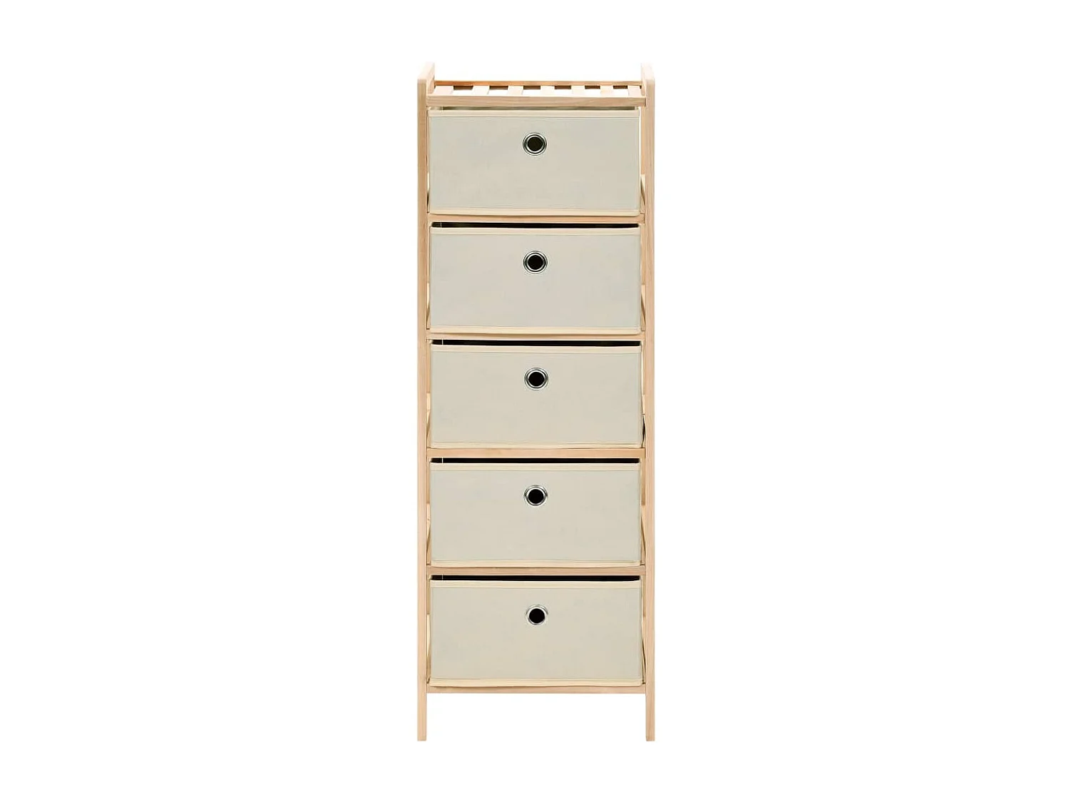 Étagères de rangement avec 5 paniers en tissu 2 pcs Beige Cèdre