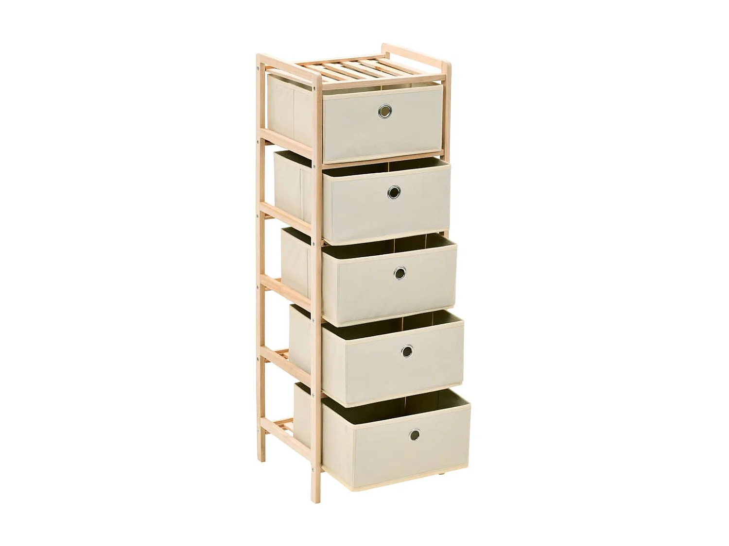 Étagères de rangement avec 5 paniers en tissu 2 pcs Beige Cèdre