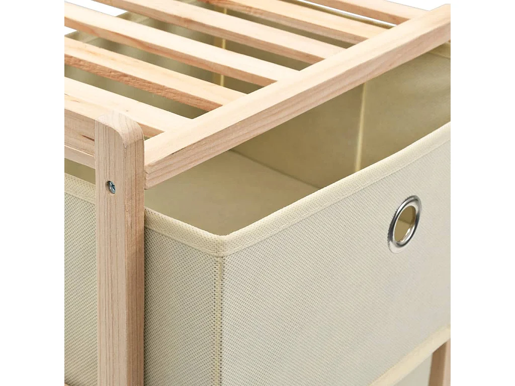Étagères de rangement avec 5 paniers en tissu 2 pcs Beige Cèdre