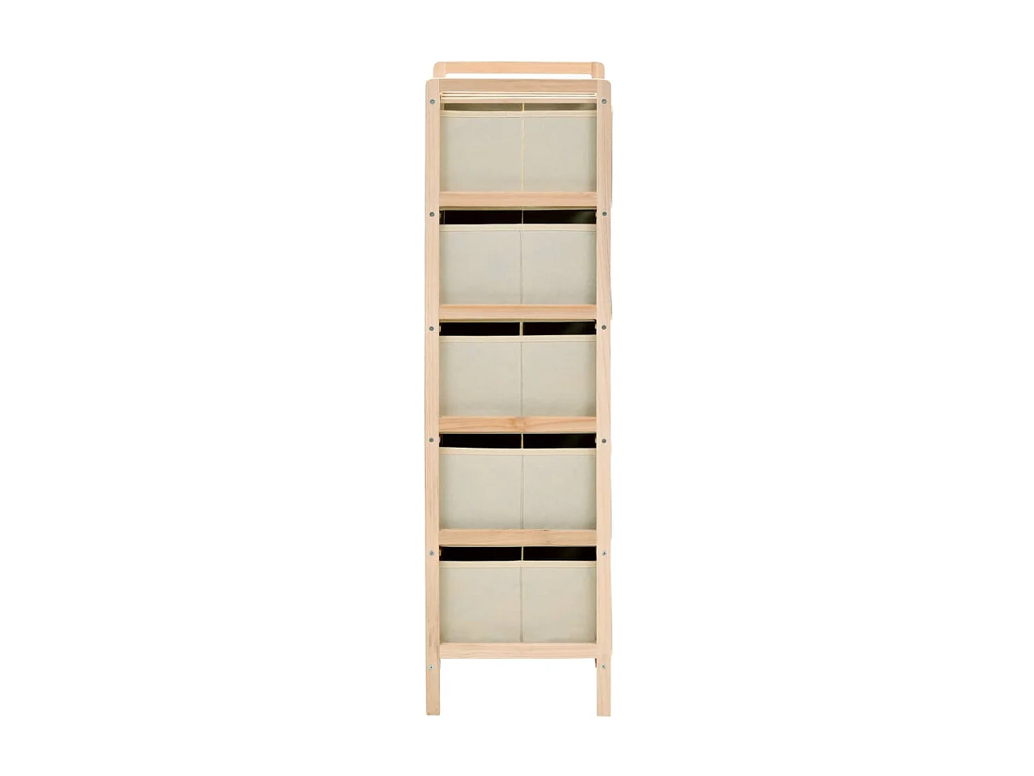 Étagères de rangement avec 5 paniers en tissu 2 pcs Beige Cèdre