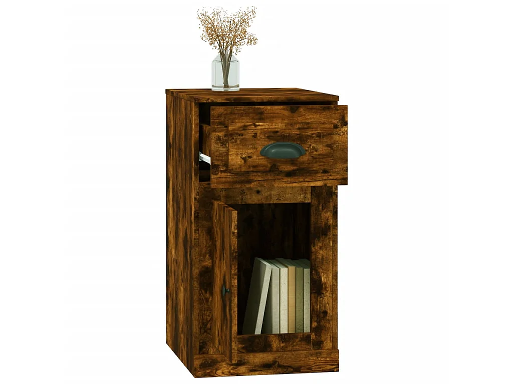 Armoire latérale avec tiroir chêne fumé 40x50x75