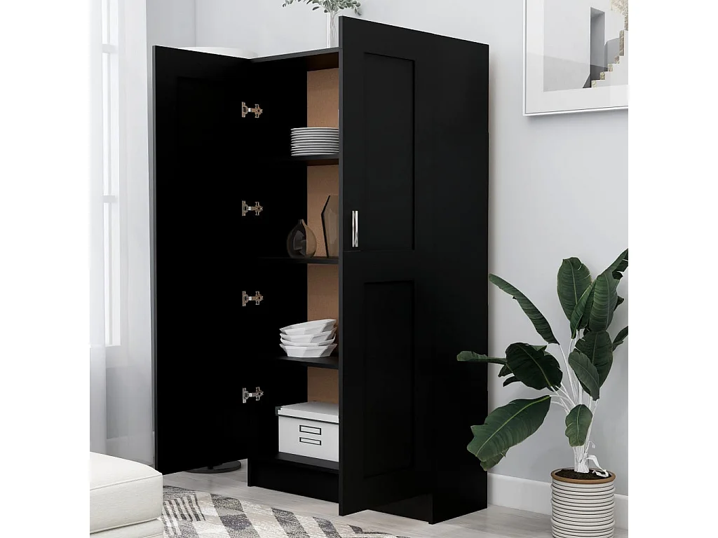 Armoire de rangement multifonction Noir 82,5x30,5x150