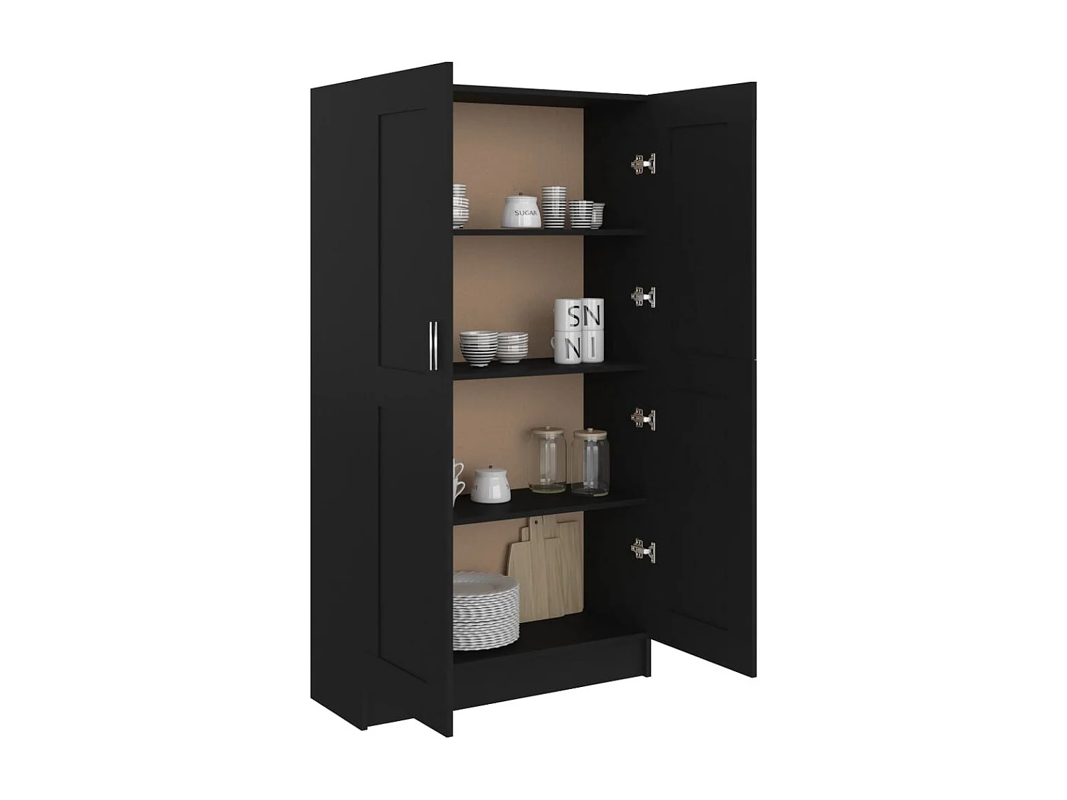 Armoire multifonction mi hauteur 2 portes Kala 82cm - Solution gain de place-Noir
