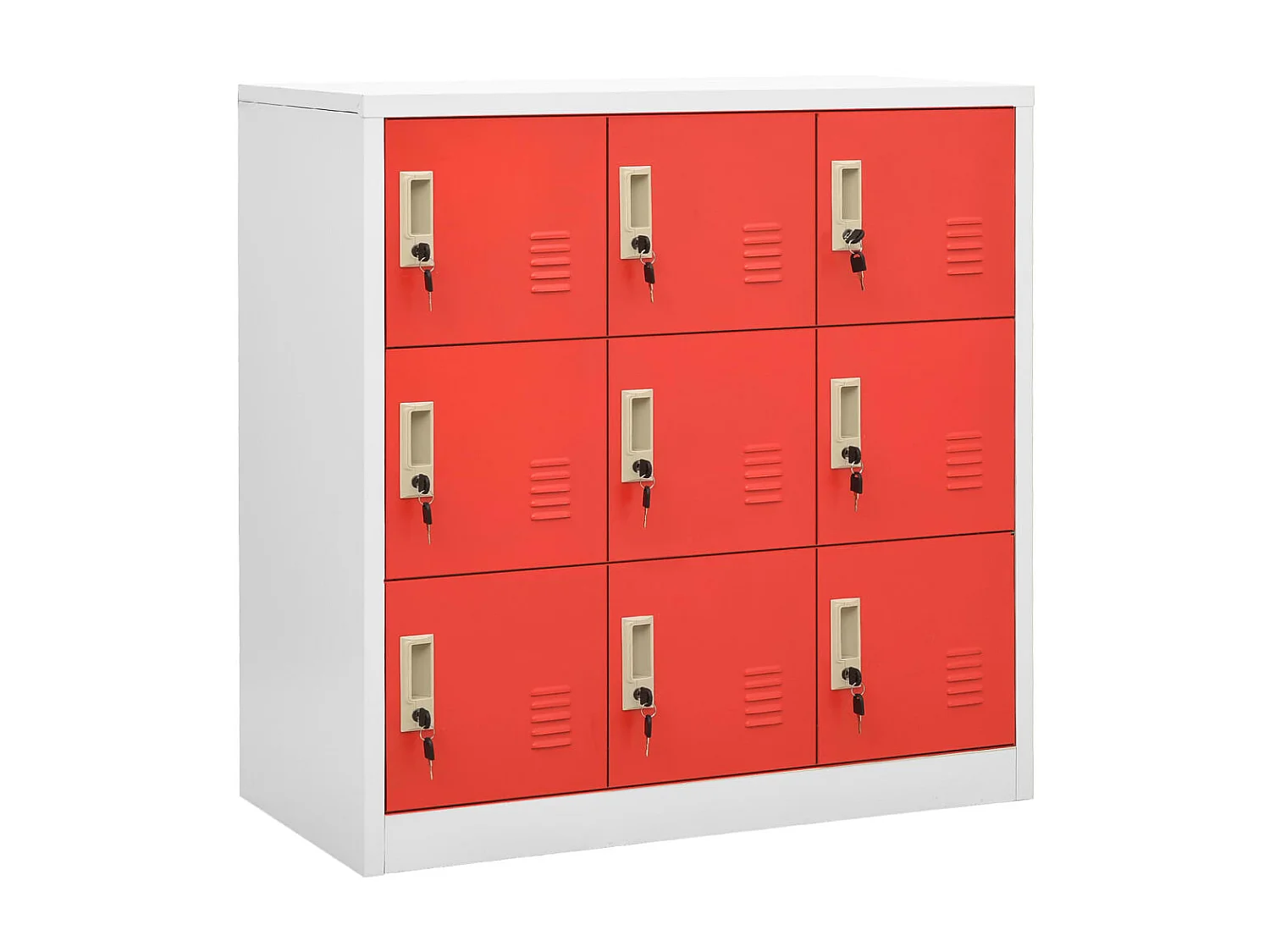 Lockerkast 90x45x92,5 cm staal lichtgrijs en rood