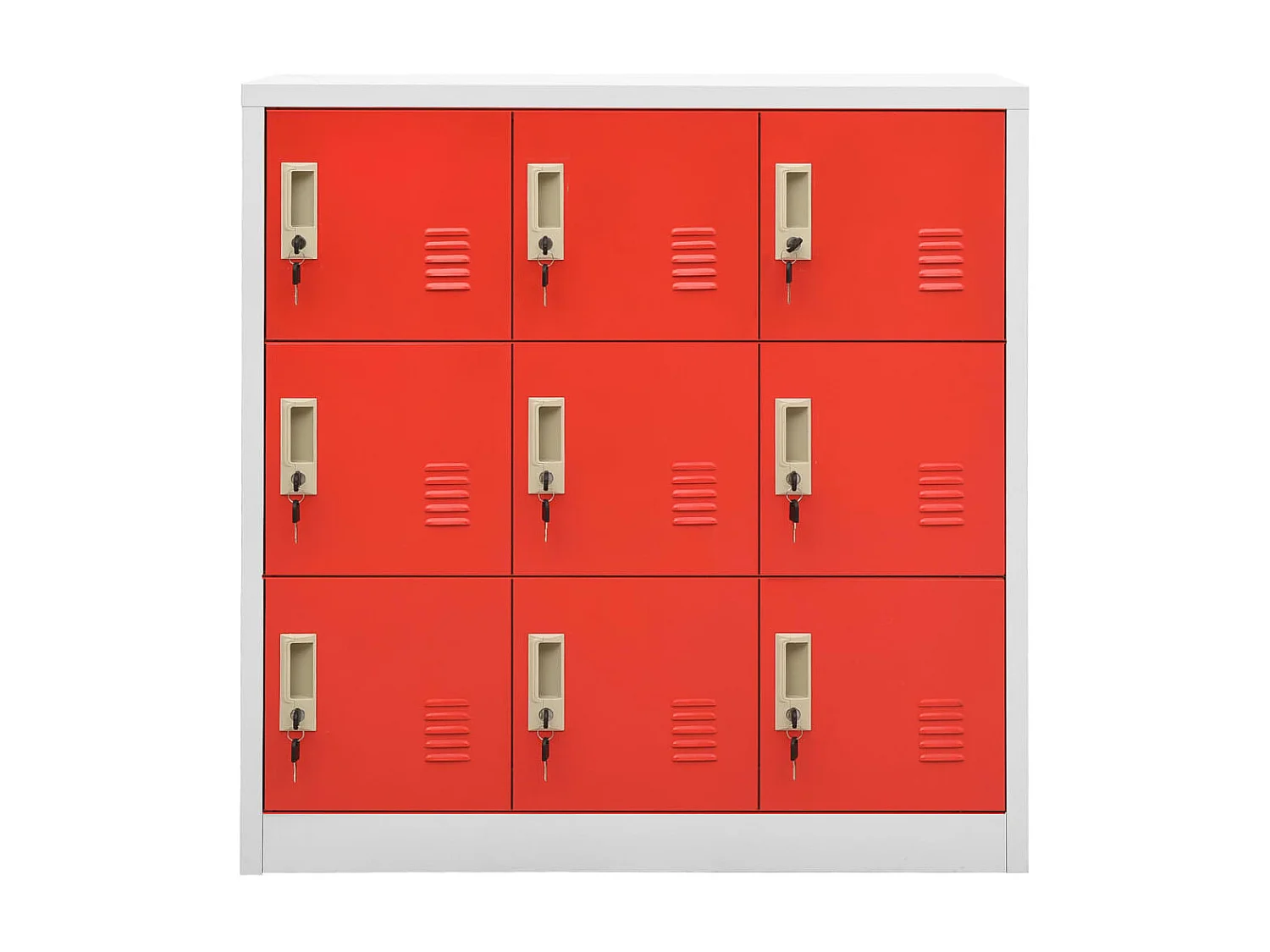 Lockerkast 90x45x92,5 cm staal lichtgrijs en rood