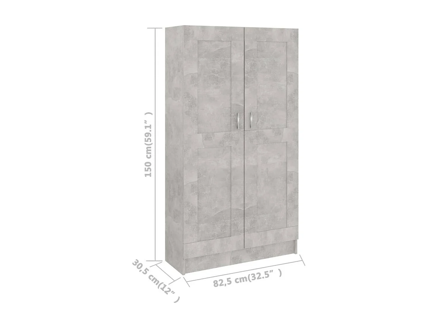 Armoire de rangement Gris béton 82,5x30,5x150 Ranka