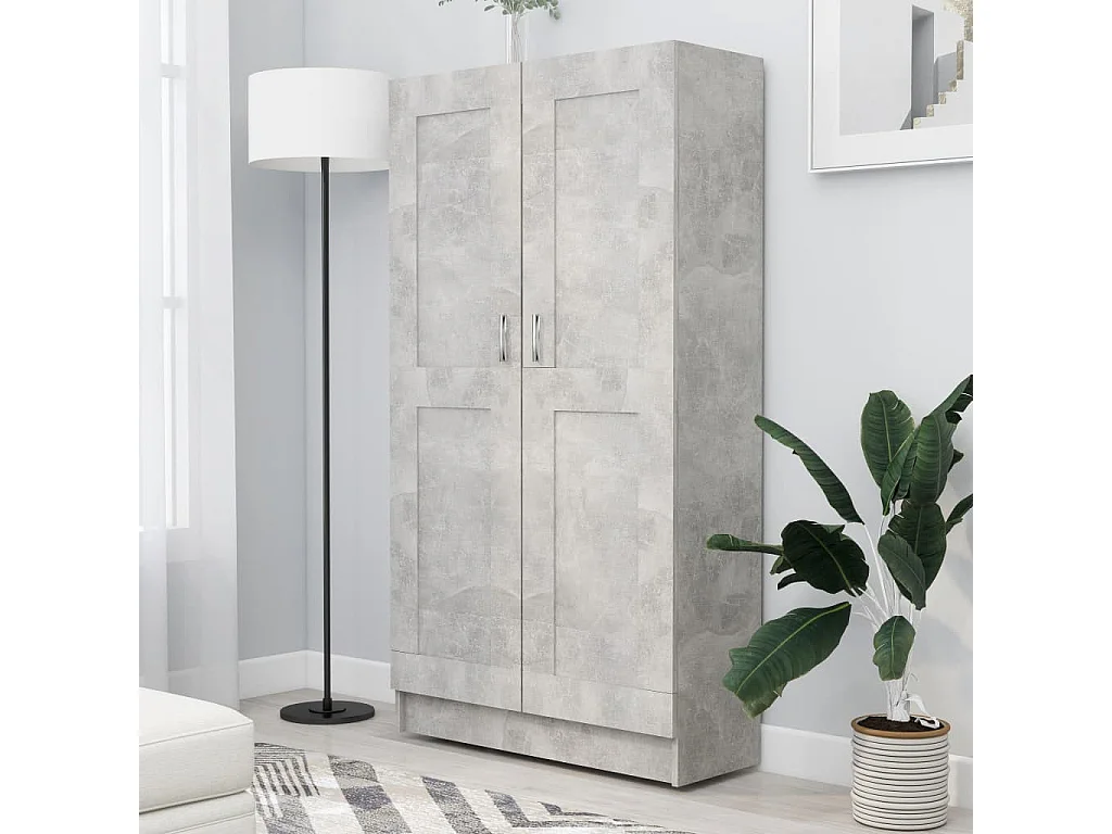 Armoire de rangement Gris béton 82,5x30,5x150 Ranka