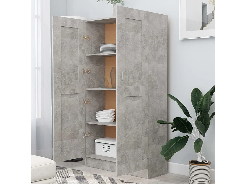 Armoire de rangement Gris béton 82,5x30,5x150 Ranka
