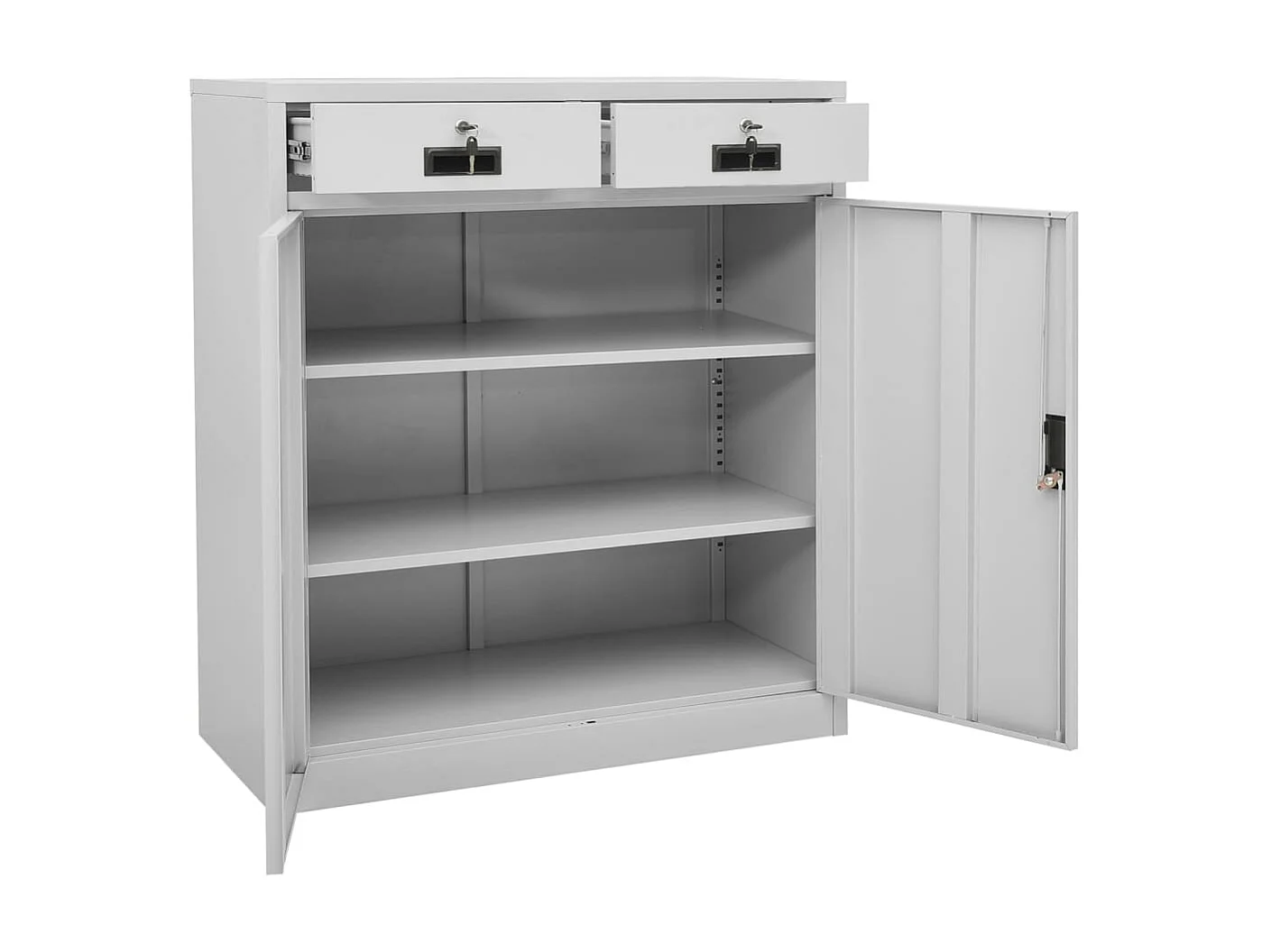 Armoire de bureau Gris clair 90x40x102 Acier 2