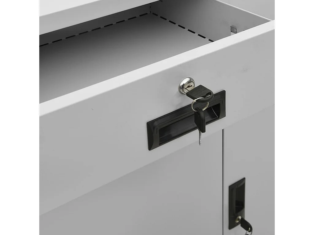 Armoire de bureau Gris clair 90x40x102 Acier 2