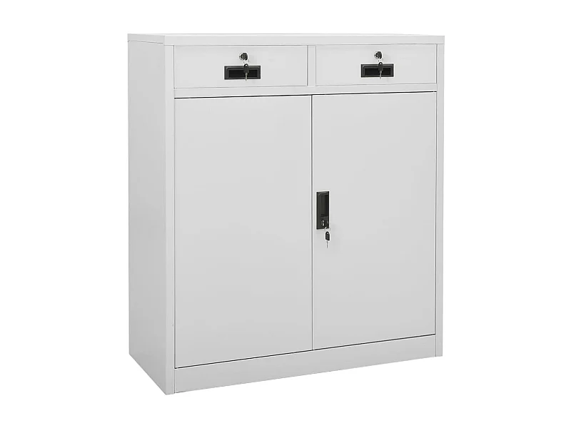 Armoire de bureau Gris clair 90x40x102 Acier 2