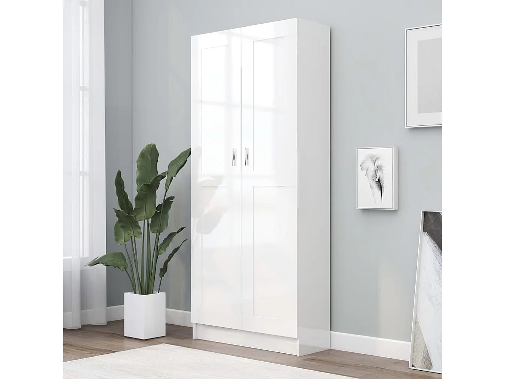 Armoire de rangement Blanc brillant 82,5x30,5x185,5