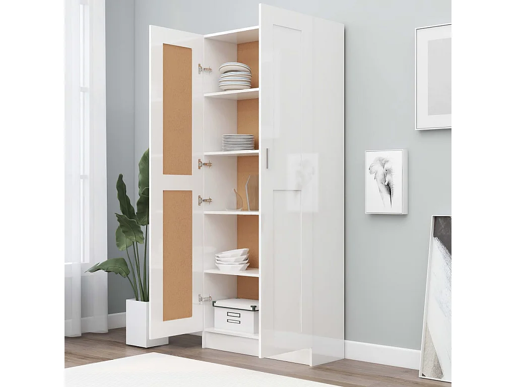 Armoire de rangement Blanc brillant 82,5x30,5x185,5