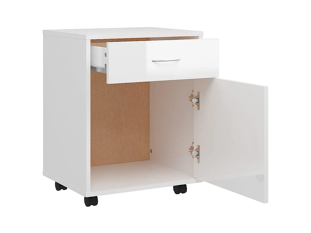 Armoire à roulettes Blanc brillant 45x38x54