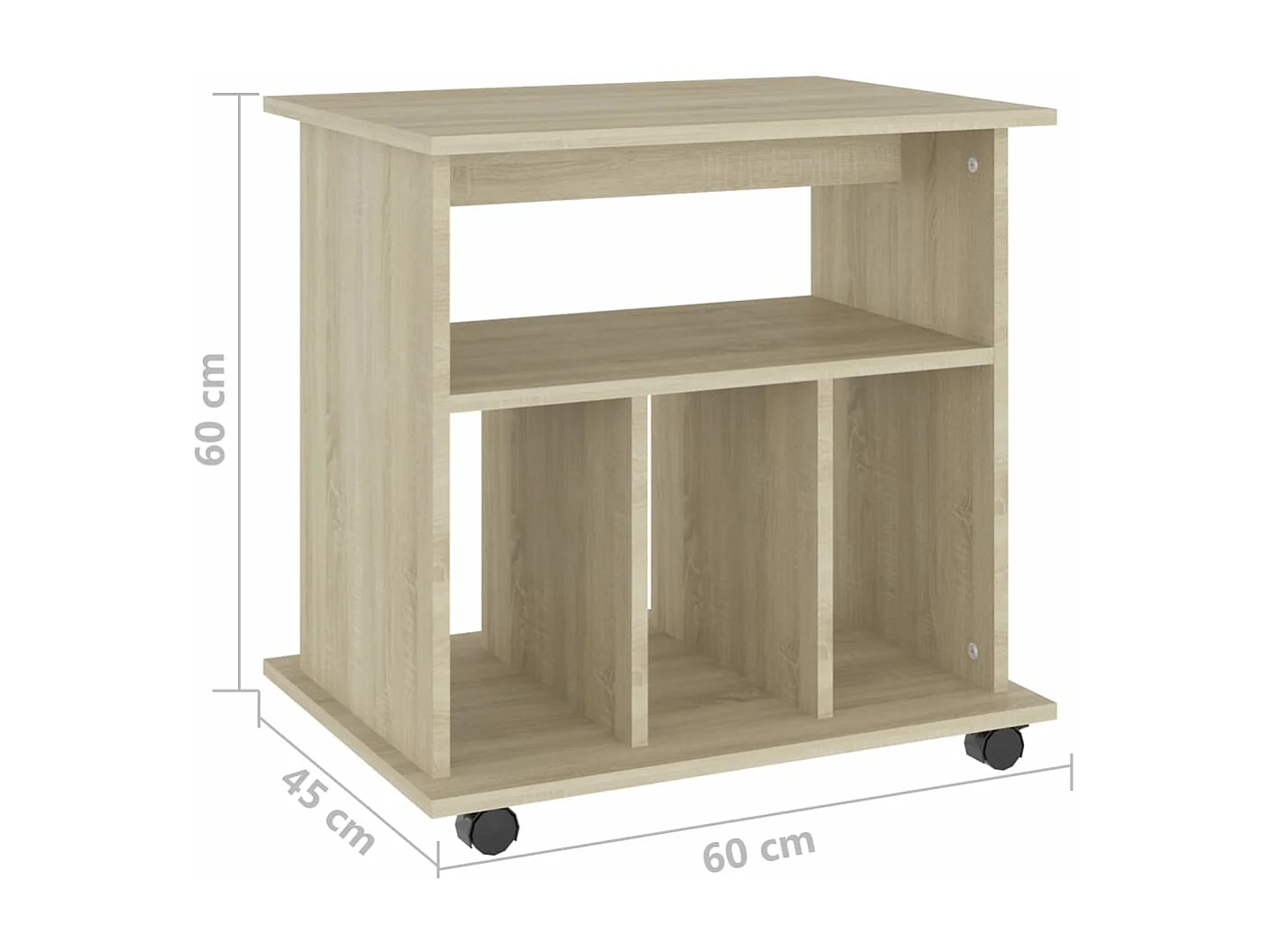 Armoire à roulettes Chêne sonoma 60x45x60