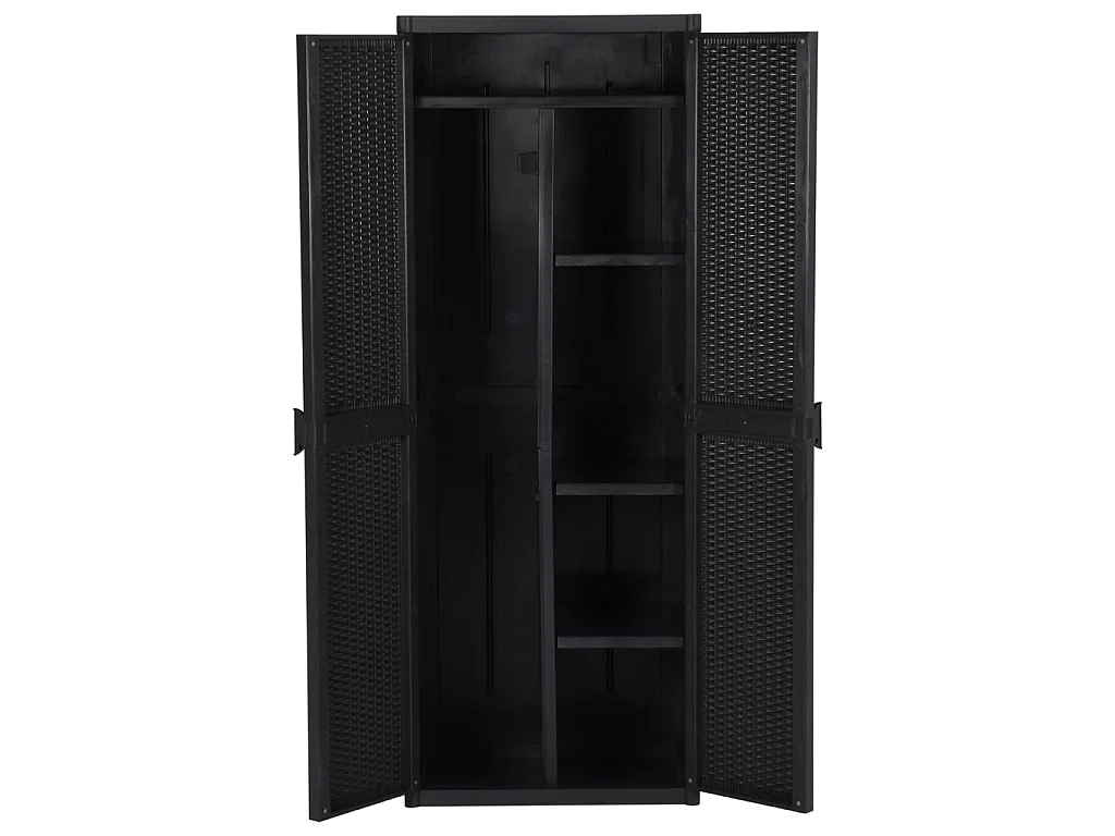 Armoire de rangement de jardin Noir 65x45x172 PP 2