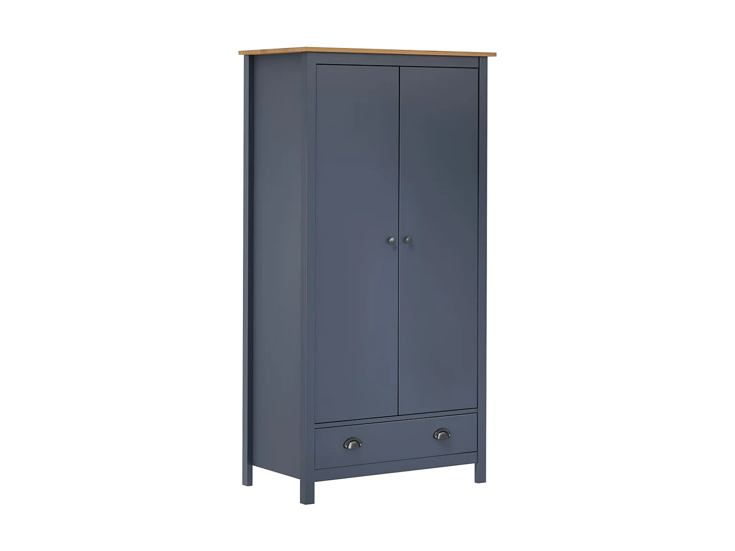 Garde-robe à 2 portes Hill Range Gris 89x50x170 Pin solide