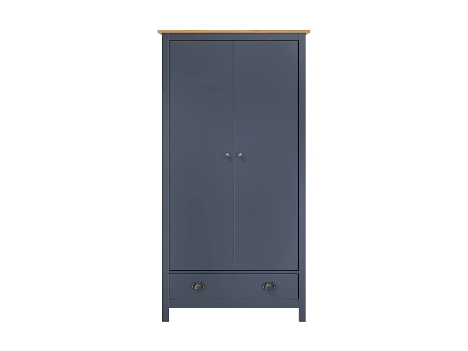 Garde-robe à 2 portes Hill Range Gris 89x50x170 Pin solide