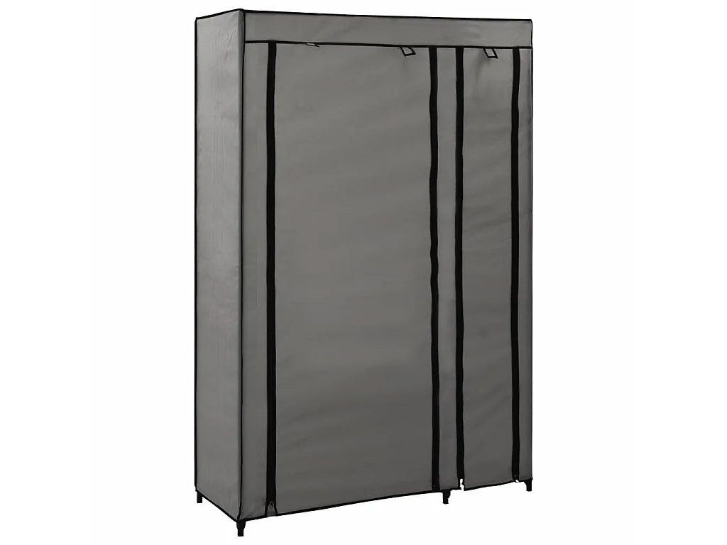 Garde-robes pliables 2 pcs Gris 110x45x175 Tissu