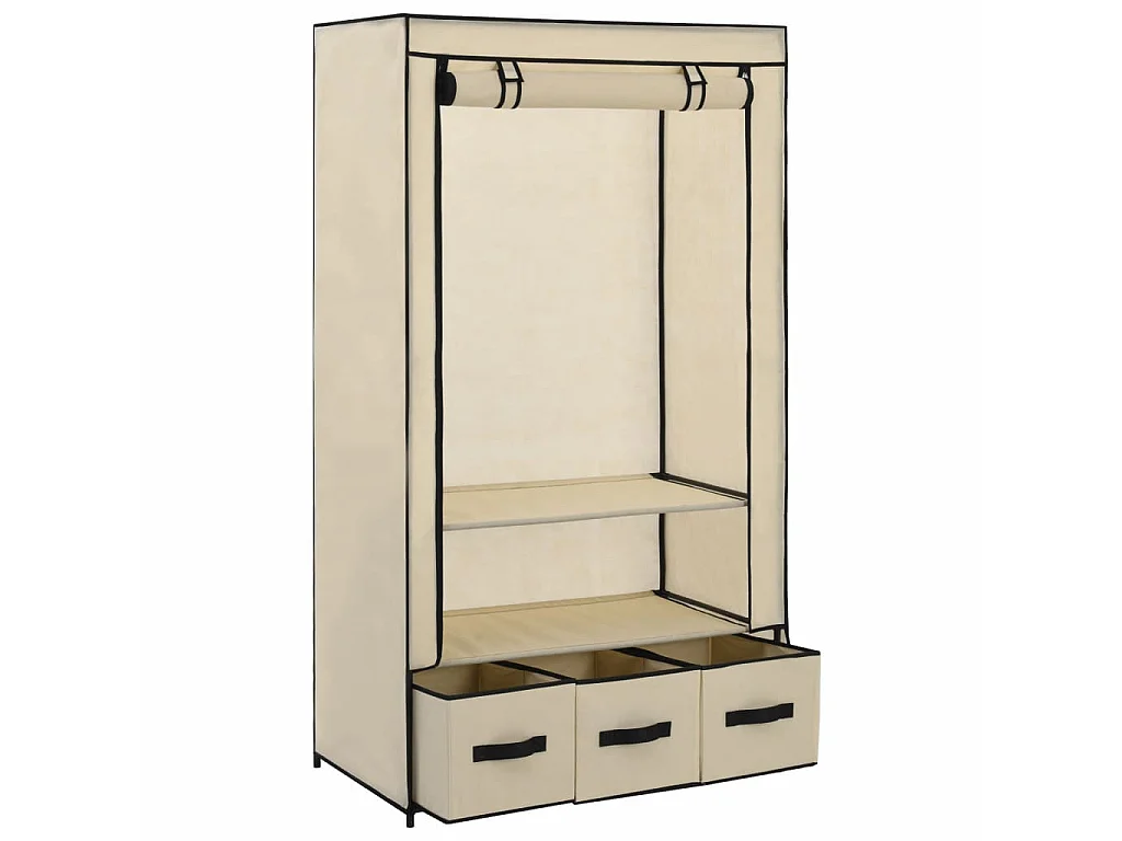 Garde-robe Crème 87 x 49x159 Tissu