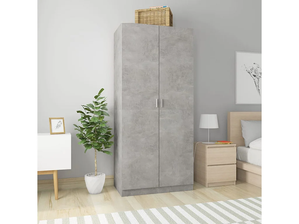 Garde-robe Gris béton 90x52x200