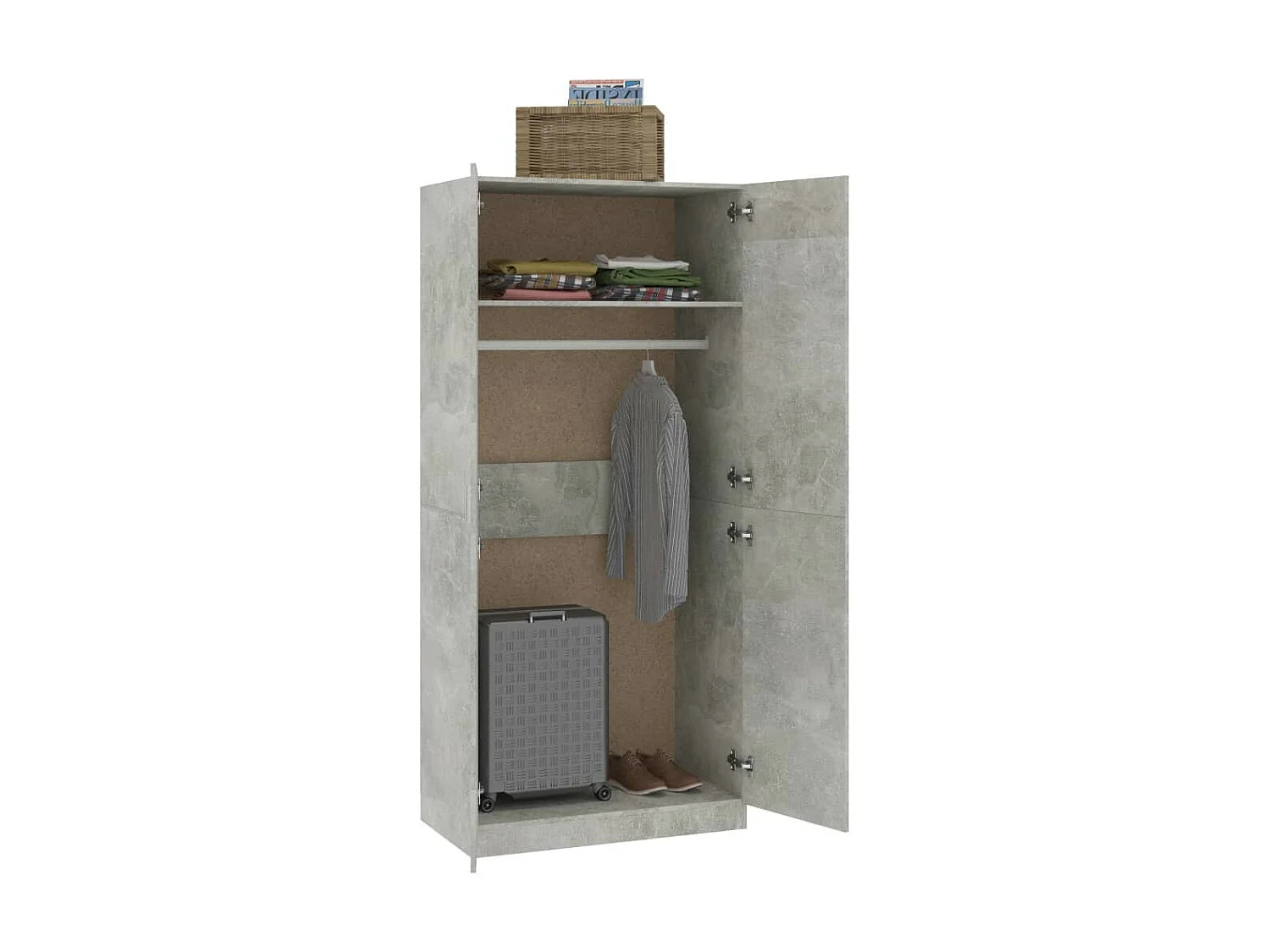 Garde-robe Gris béton 90x52x200