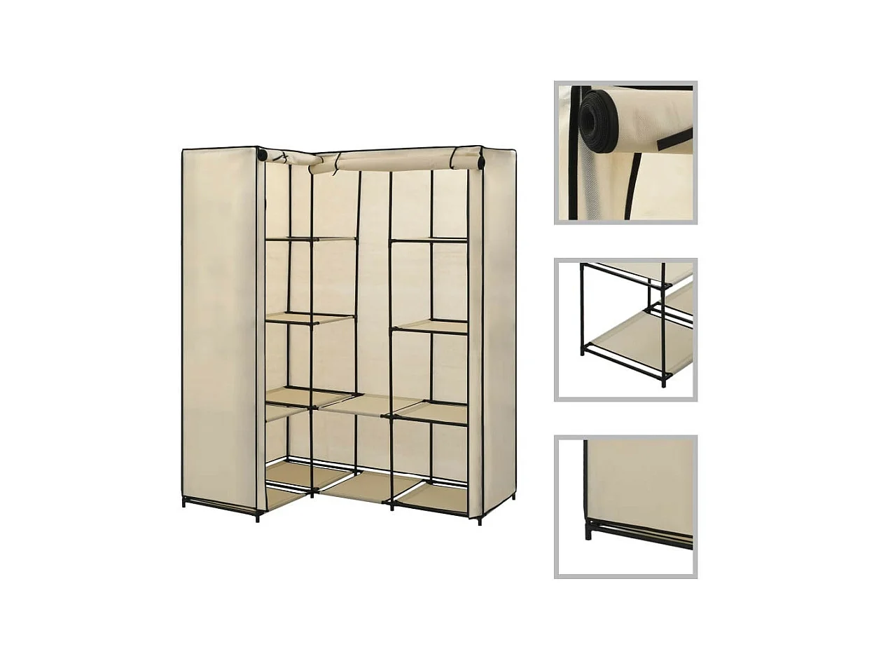 Garde-robe d'angle Crème 130 x 87x169