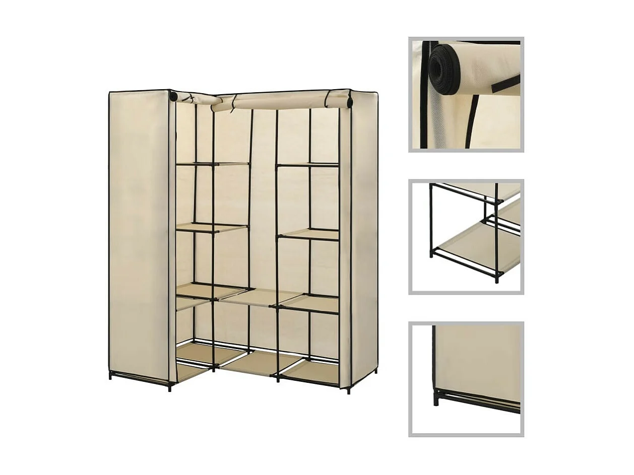 Garde-robe d'angle Crème 130 x 87x169