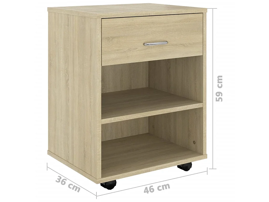 Armoire à roulettes Chêne sonoma 46x36x59