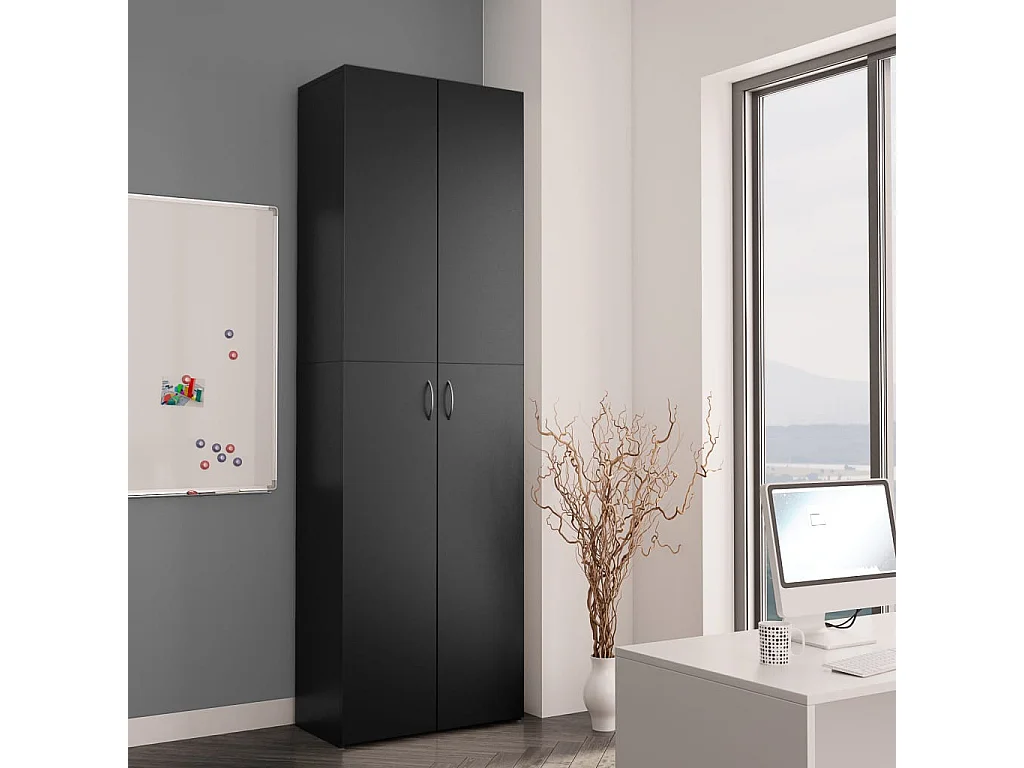 Armoire de bureau Noir 60 x 32x190