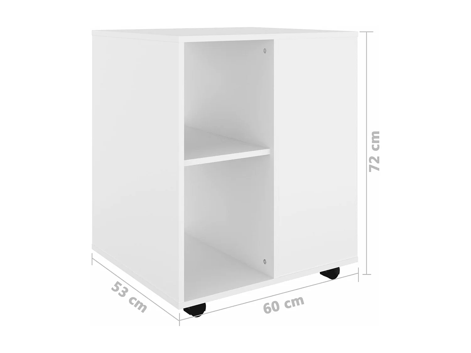 Armoire à roulettes Blanc 60x53x72
