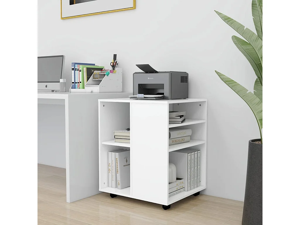 Armoire à roulettes Blanc 60x53x72