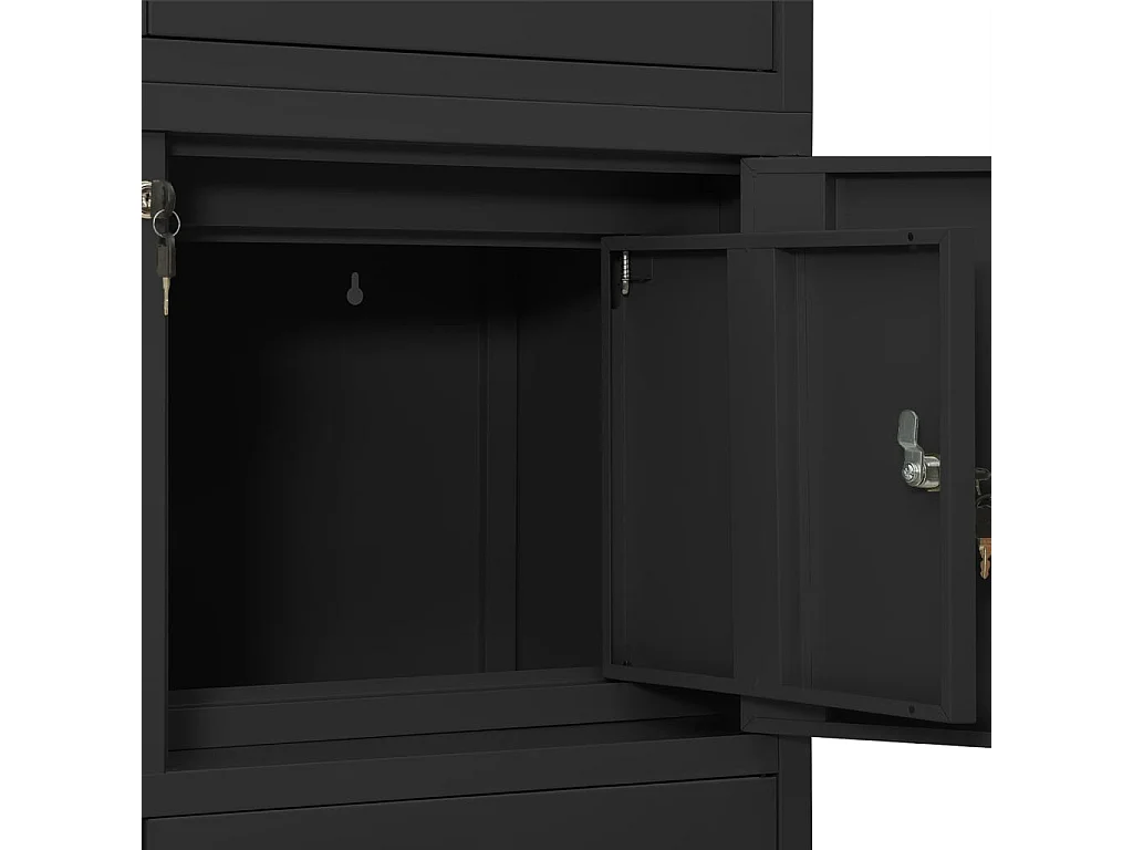 Armoire de bureau Anthracite 90x40x180 Acier 2