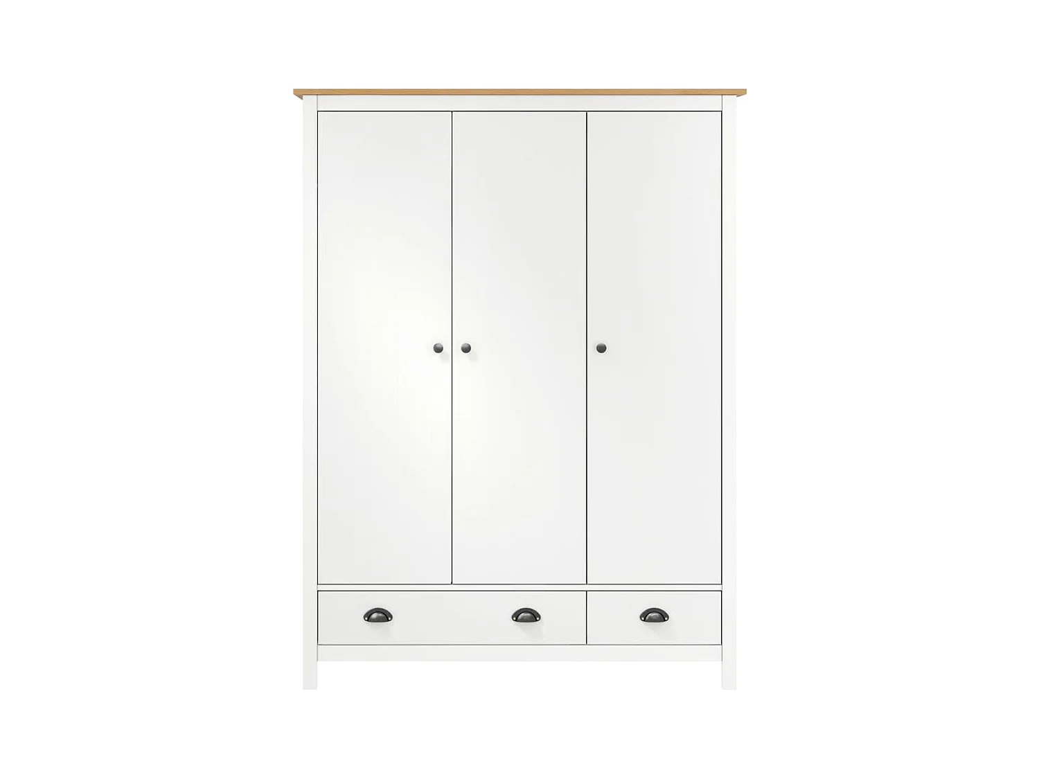 Garde-robe à 3 portes Hill Range Blanc 127x50x170 Pin solide